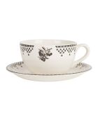 Par de tazas de desayuno en forma de damero antracita, 50 cl