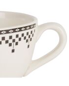 Par de tazas de desayuno en forma de damero antracita, 50 cl