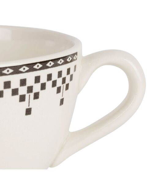 Par de tazas de desayuno en forma de damero antracita, 50 cl