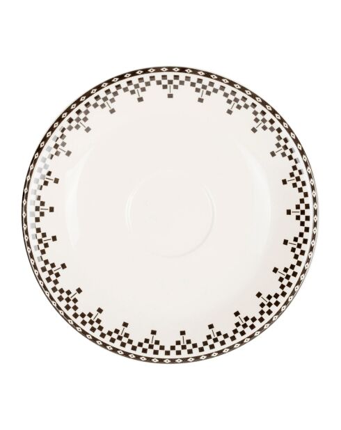 Par de tazas de desayuno en forma de damero antracita, 50 cl