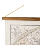 Toile plan paris  rose  -  125x86 cm