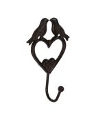 Gancho en forma de corazón de curruca natural, 9,5 x 17 x 5,5 cm