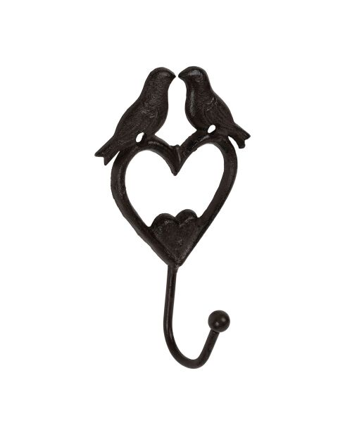 Crochet coeur fauvette naturel  -  9.5x17x5.5 cm