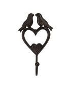 Gancho en forma de corazón de curruca natural, 9,5 x 17 x 5,5 cm