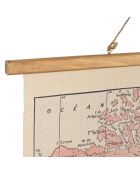 Toile Carte du monde rose/orange  -  100x75 cm