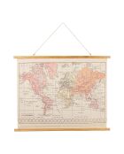 Toile Carte du monde rose/orange  -  100x75 cm