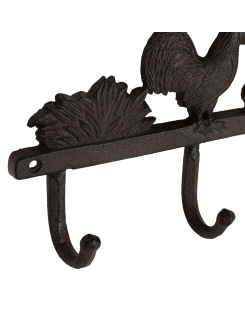 Patère 4 crochets basse-cour naturel  -  34x14x5 cm