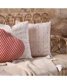 Coussin carre campagne  rouge  -  45x45 cm