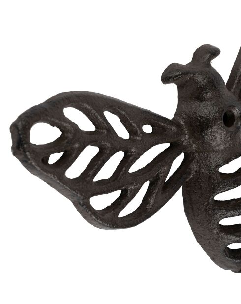Patère abeille brune  -  15x13x2 cm