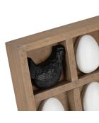 Décoration tic-tac-toe campagne  noir/blanc  -  21.5x21.5x3.5 cm