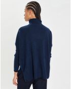 Poncho large 100% Cachemire col roulé Lola nuit