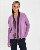 Mitaines 100% Cachemire poignets en côtes Mindy orchidée