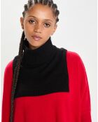 Plastron 100% Cachemire col montant en côtes Carla noir