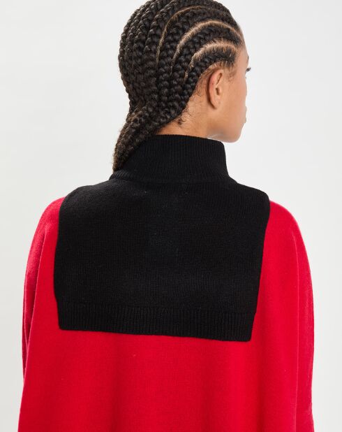 Plastron 100% Cachemire col montant en côtes Carla noir