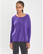 Poncho large 100% Cachemire col rond Alizée grape