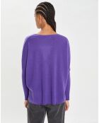 Poncho large 100% Cachemire col rond Alizée grape