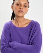 Poncho large 100% Cachemire col rond Alizée grape