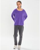 Poncho large 100% Cachemire col rond Alizée grape