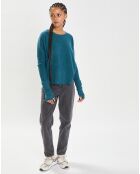 Mitaines 100% Cachemire poignets en côtes Mindy heathered teal