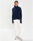 Mitaines 100% Cachemire poignets en côtes Mindy navy