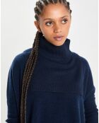 Plastron 100% Cachemire col montant en côtes Carla navy