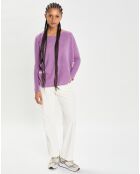 Poncho large 100% Cachemire col rond Alizée orchidée