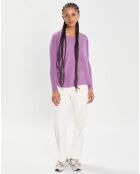 Poncho large 100% Cachemire col rond Alizée orchidée