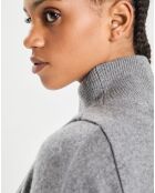 Plastron 100% Cachemire col montant en côtes Carla gris