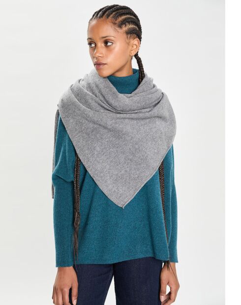 Echarpe 100% Cachemire Cascade grise