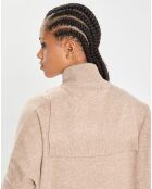 Plastron 100% Cachemire col montant en côtes Carla chestnut