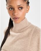 Plastron 100% Cachemire col montant en côtes Carla chestnut