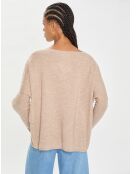 Poncho large 100% Cachemire col V Emma chestnut