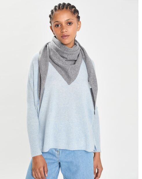 Echarpe 100% Cachemire triangle Shana grise