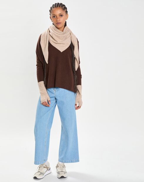Echarpe 100% Cachemire triangle Shana chestnut