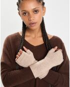 Mitaines 100% Cachemire poignets en côtes Mindy chestnut