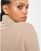 Pull poncho 100% Cachemire Lola col roulé chataigne