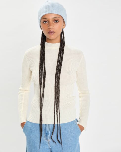 Bonnet 100% Cachemire maille perle Bonny icy blue