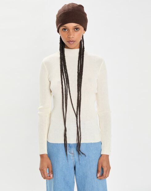 Bonnet 100% Cachemire maille perle Bonny brownie