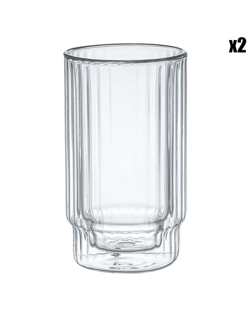 2 Chopes double paroi Dupla transparent - 30 cl