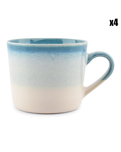 4 Chopes en Porcelaine Vera bleues - 35 cl