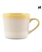 4 Chopes en Porcelaine Vera jaunes- 35 cl