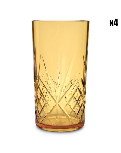 4 Verres Costa transparent/ambre - 65 cl