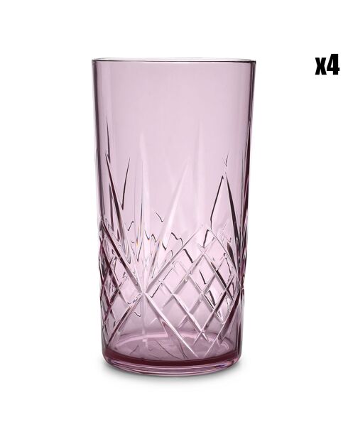 4 Verres Costa transparent/rose - 65 cl