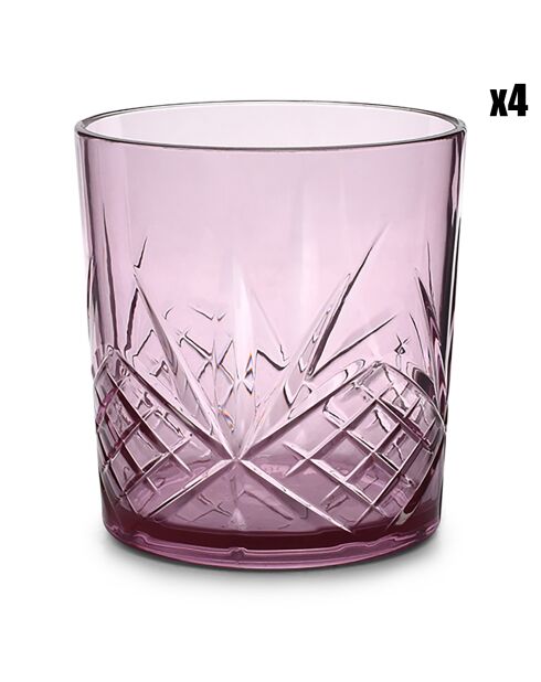 4 Verres Costa transparent/rose - 36 cl