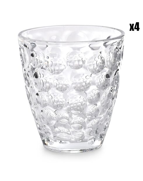 4 Verres Bubble transparents-  22 cl
