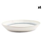 4 Bols en Grès Stripes beiges - D.23 cm