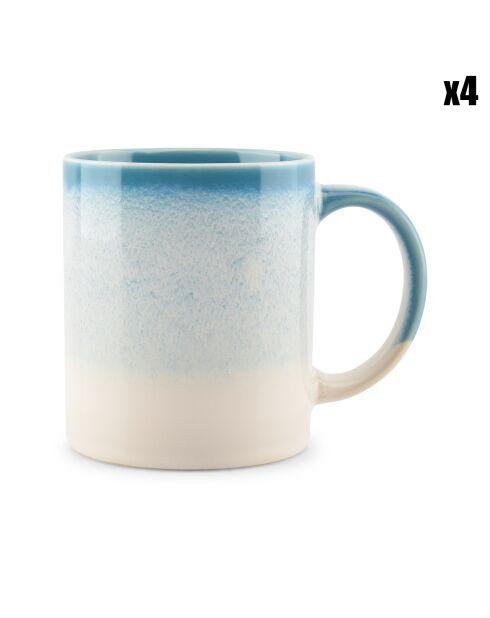 4 Chopes en Porcelaine Vera bleu - 27 cl