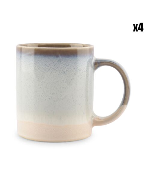 4 Chopes en Porcelaine Vera gris - 27 cl