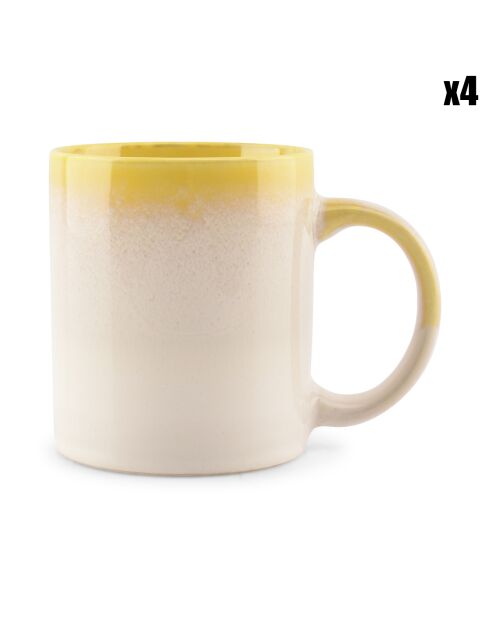 4 Chopes en Porcelaine Vera jaune - 27 cl