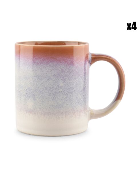 4 Chopes en Porcelaine Vera rose - 27 cl